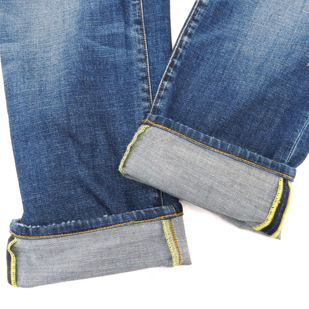 【中古】ヤコブコーエン JACOB COHEN NICK クラッシュ&リペア加工 ストレッチコットン ジーンズ デニムパンツ ネイビー【 32 】【 状態ランクB 】【 メンズ 】