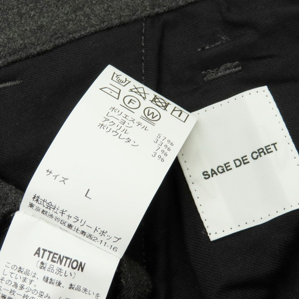 【中古】サージュデクレ sage de cret ストレッチ ポリエステルレーヨンアクリル イージーカーゴパンツ ダークグレー【 L 】【 状態ランクB 】【 メンズ 】