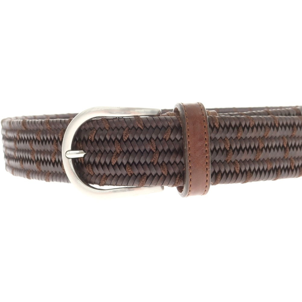 【中古】ヤコブコーエン JACOB COHEN ストレッチレザー メッシュベルト ブラウン【 95/110 】【 状態ランクA 】【 メンズ 】