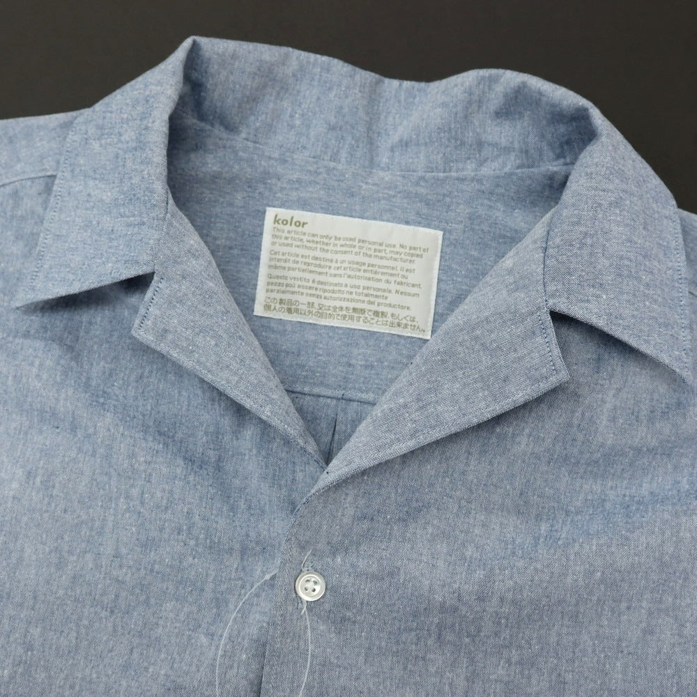 【中古】カラー kolor コットンポリエステル オープンカラー 半袖シャツ ネイビー【サイズ3】【 状態ランクB 】【 メンズ 】