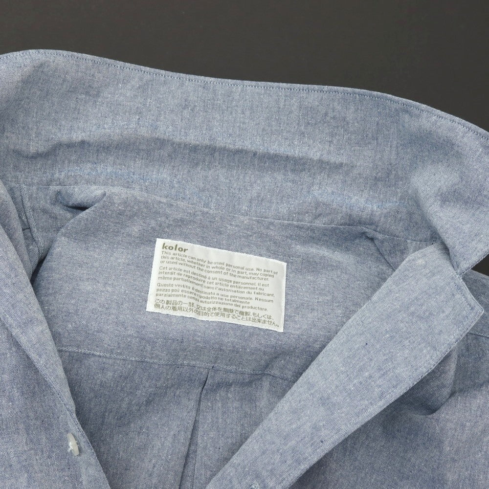 【中古】カラー kolor コットンポリエステル オープンカラー 半袖シャツ ネイビー【サイズ3】【 状態ランクB 】【 メンズ 】