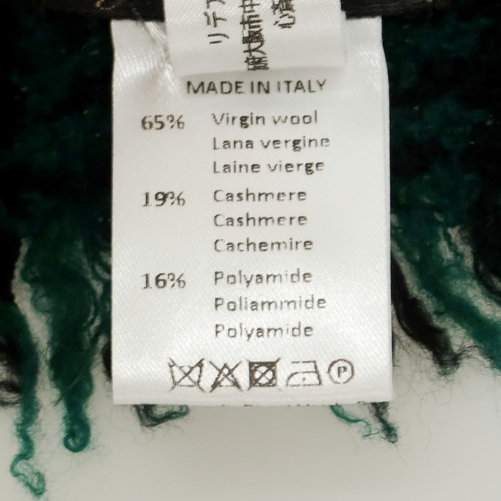 【中古】ファリエロサルティ Faliero Sarti ウールカシミヤナイロン チェック ストール グリーンxブラック【 状態ランクB 】【 ユニセックス 】