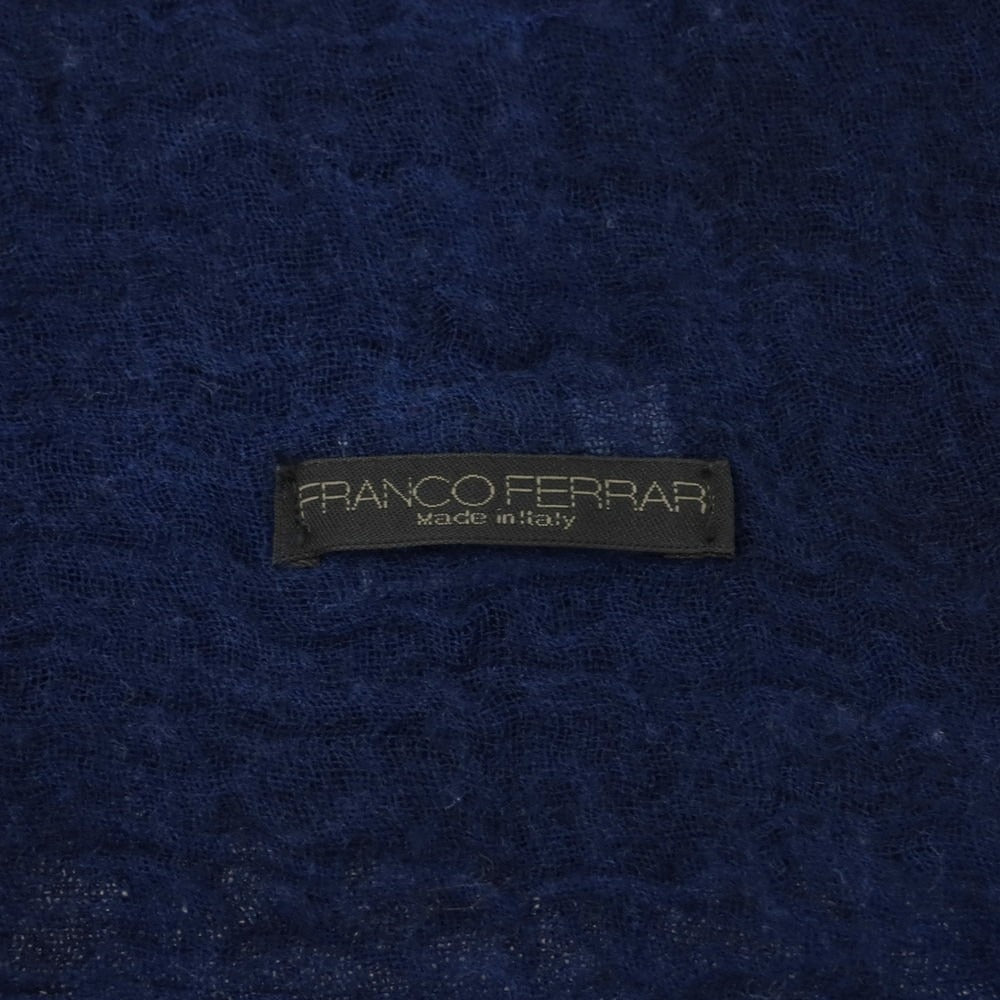 【中古】フランコフェラーリ FRANCO FERRARI ウールカシミヤ 大判 ストール ネイビー【 状態ランクB 】【 ユニセックス 】