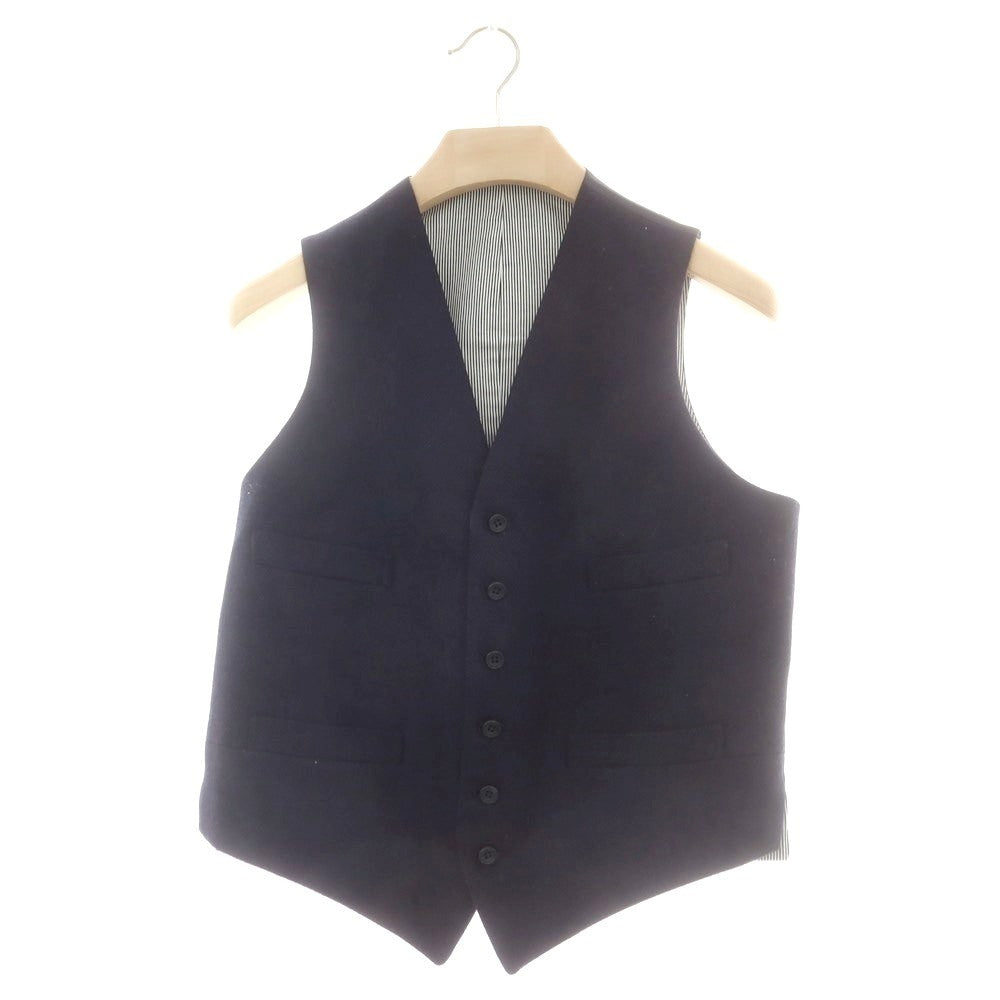 【中古】バタクハウスカット batak house cut ウール スリーピース 3つボタンスーツ ネイビー【 サイズ表記なし(L位) 】【 状態ランクD 】【 メンズ 】