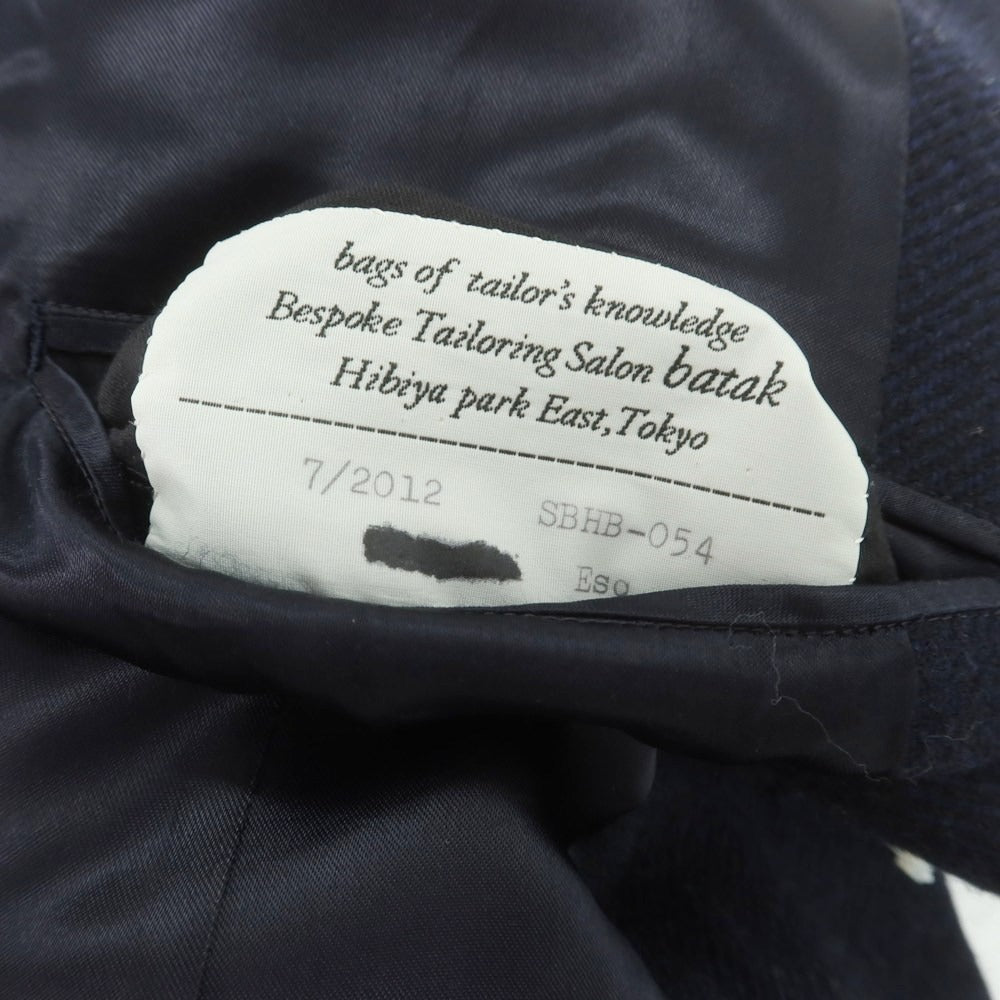 【中古】バタクハウスカット batak house cut ウール スリーピース 3つボタンスーツ ネイビー【 サイズ表記なし(L位) 】【 状態ランクD 】【 メンズ 】