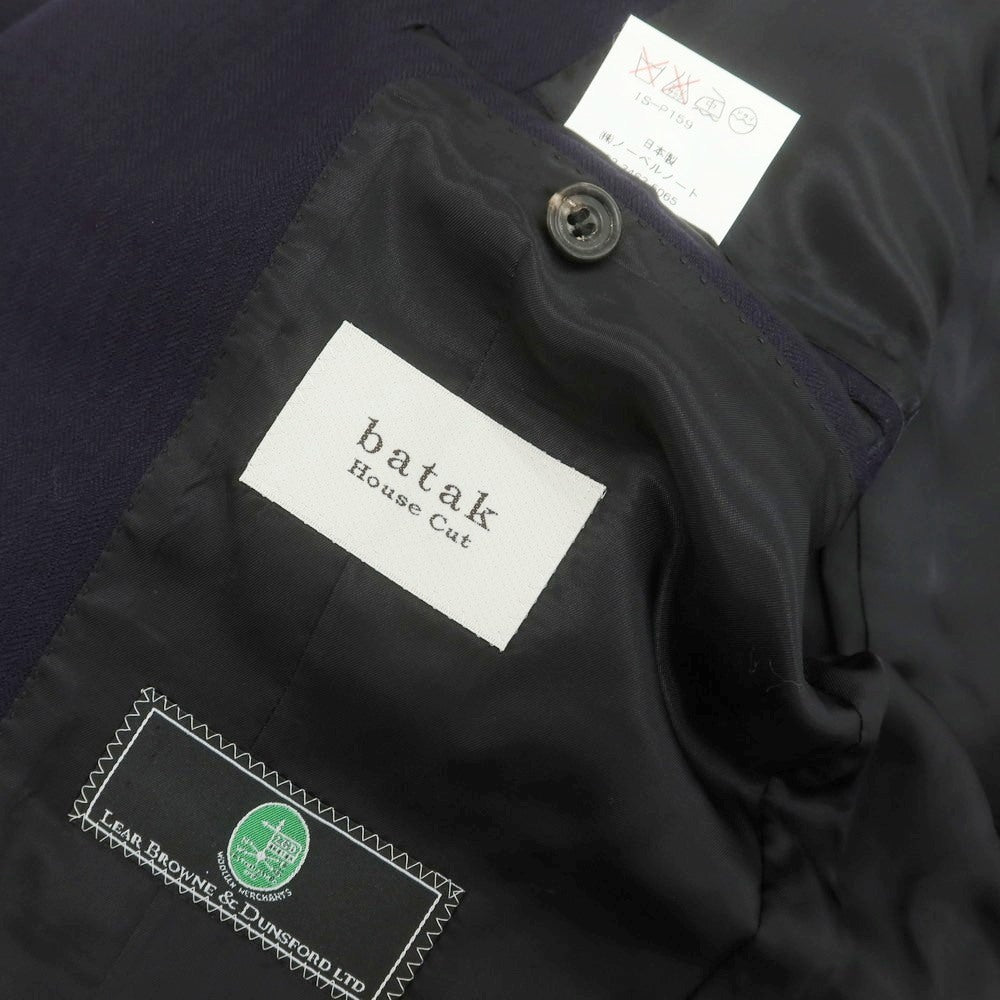 【中古】バタクハウスカット batak house cut ウール スリーピース 3つボタンスーツ ネイビー【 サイズ表記なし(L位) 】【 状態ランクB 】【 メンズ 】