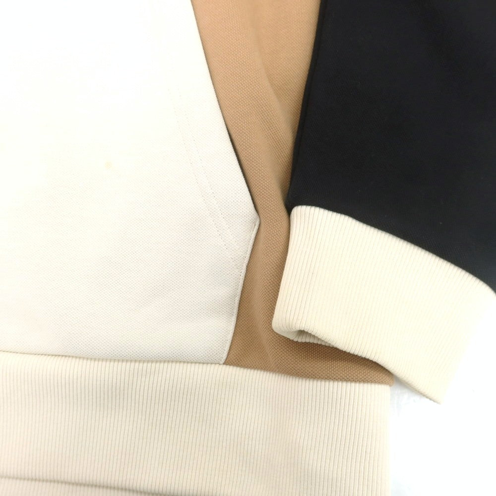 【中古】ヒューゴボス HUGO BOSS コットンポリエステル ジップアップ パーカー ベージュxブラック【 XXL 】【 状態ランクC 】【 メンズ 】