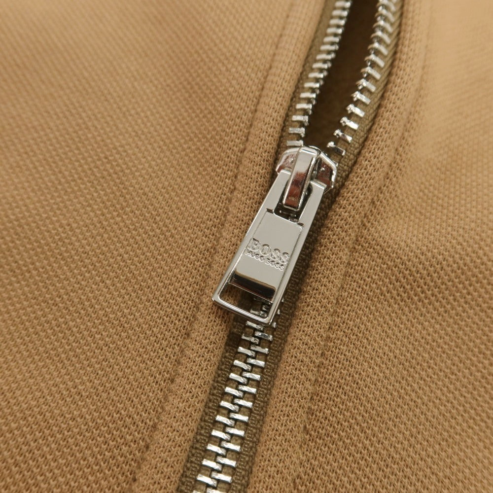 【中古】ヒューゴボス HUGO BOSS コットンポリエステル ジップアップ パーカー ベージュxブラック【 XXL 】【 状態ランクC 】【 メンズ 】