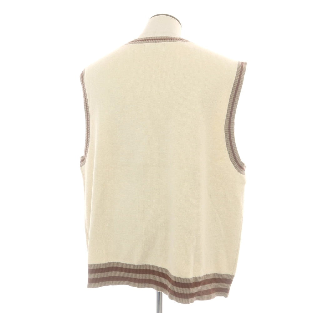 【中古】イーストサイドゴルフ Eastside Golf ポリエステルアクリルナイロンウール Vネック ニットベスト ベージュ【 2XL 】【 状態ランクB 】【 メンズ 】