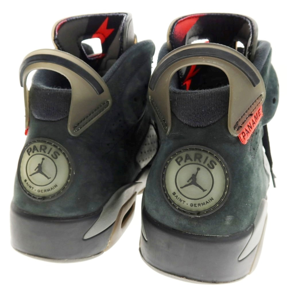 【中古】ナイキ NIKE × PSG AIR JORDAN 6 RETRO スニーカー ブラックxグレー【 29cm 】【 状態ランクC 】【 メンズ 】