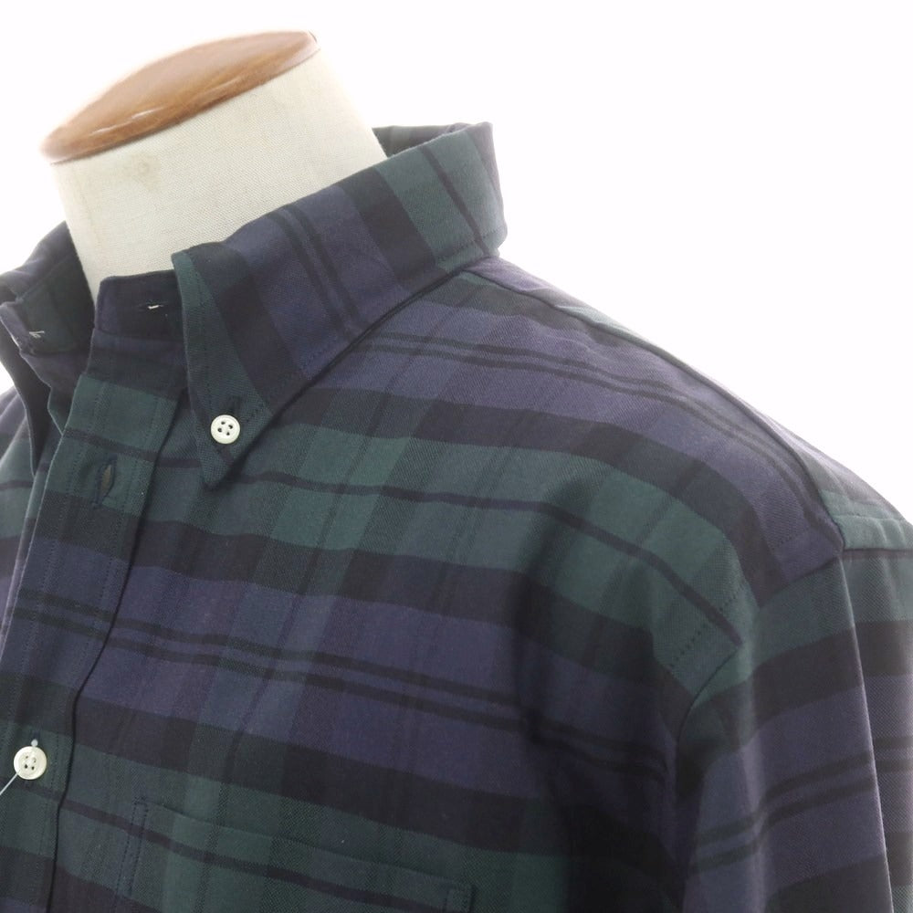 【中古】インディビジュアライズドシャツ INDIVIDUALIZED SHIRTS チェック ボタンダウンシャツ ネイビーxグリーン系【 15 1/2-33(M位) 】【 状態ランクA 】【 メンズ 】