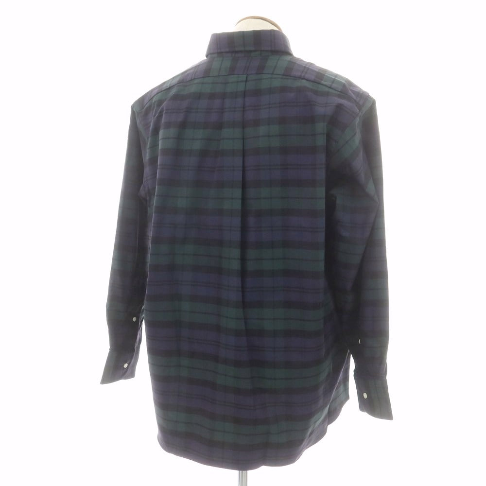 【中古】インディビジュアライズドシャツ INDIVIDUALIZED SHIRTS チェック ボタンダウンシャツ ネイビーxグリーン系【 15 1/2-33(M位) 】【 状態ランクA 】【 メンズ 】