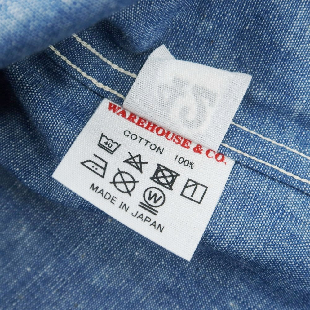 【中古】ジョン グラッコー JOHN GLUCKOW ダンガリー カジュアルシャツ ブルー【 42 】【 状態ランクA 】【 メンズ+A8 】