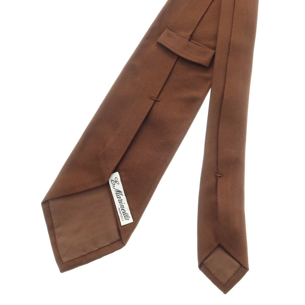 【中古】マリネッラ E.MARINELLA シルク 無地ネクタイ ブラウン【 状態ランクB 】【 メンズ 】