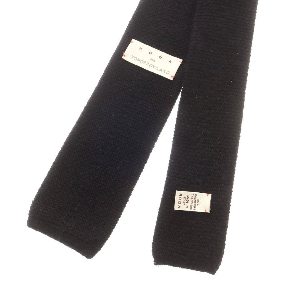【中古】ロダ RODA TOMORROWLAND別注 ウール ニットタイ ネクタイ ブラック【 状態ランクB 】【 メンズ 】