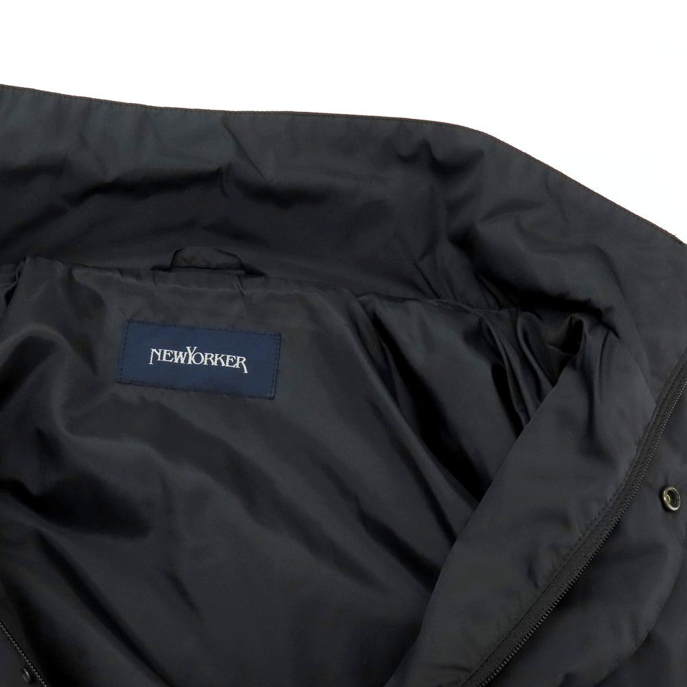 【中古】ニューヨーカー NEWYORKER ポリエステル スタンドカラー コート ブラック【 M 】【 状態ランクB 】【 メンズ 】