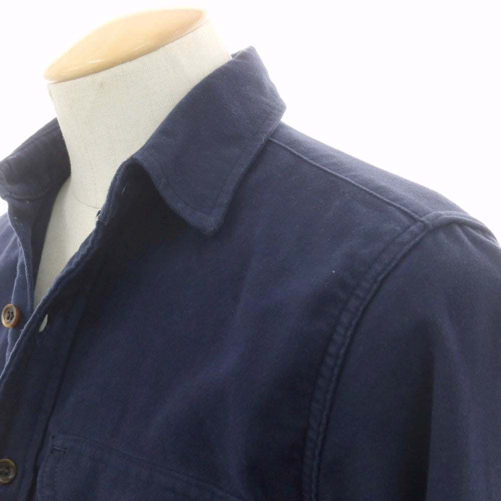【中古】グロウンアンドソーン grown&sewn モールスキンコットン ワークシャツ ネイビー【 S 】【 状態ランクC 】【 メンズ 】