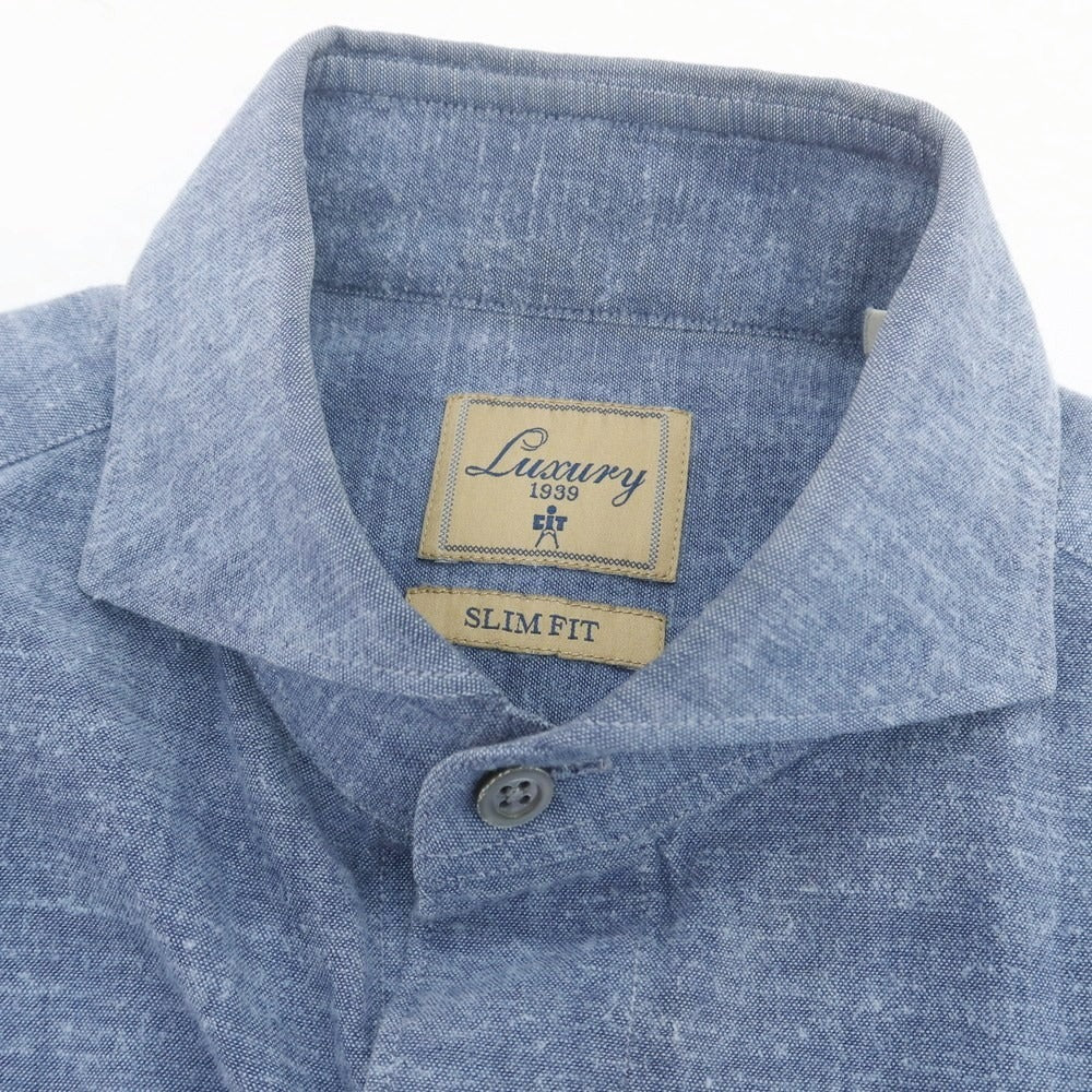【中古】チット CIT LUXURY コットン カジュアルシャツ ブルー系【 39 】【 状態ランクC 】【 メンズ 】