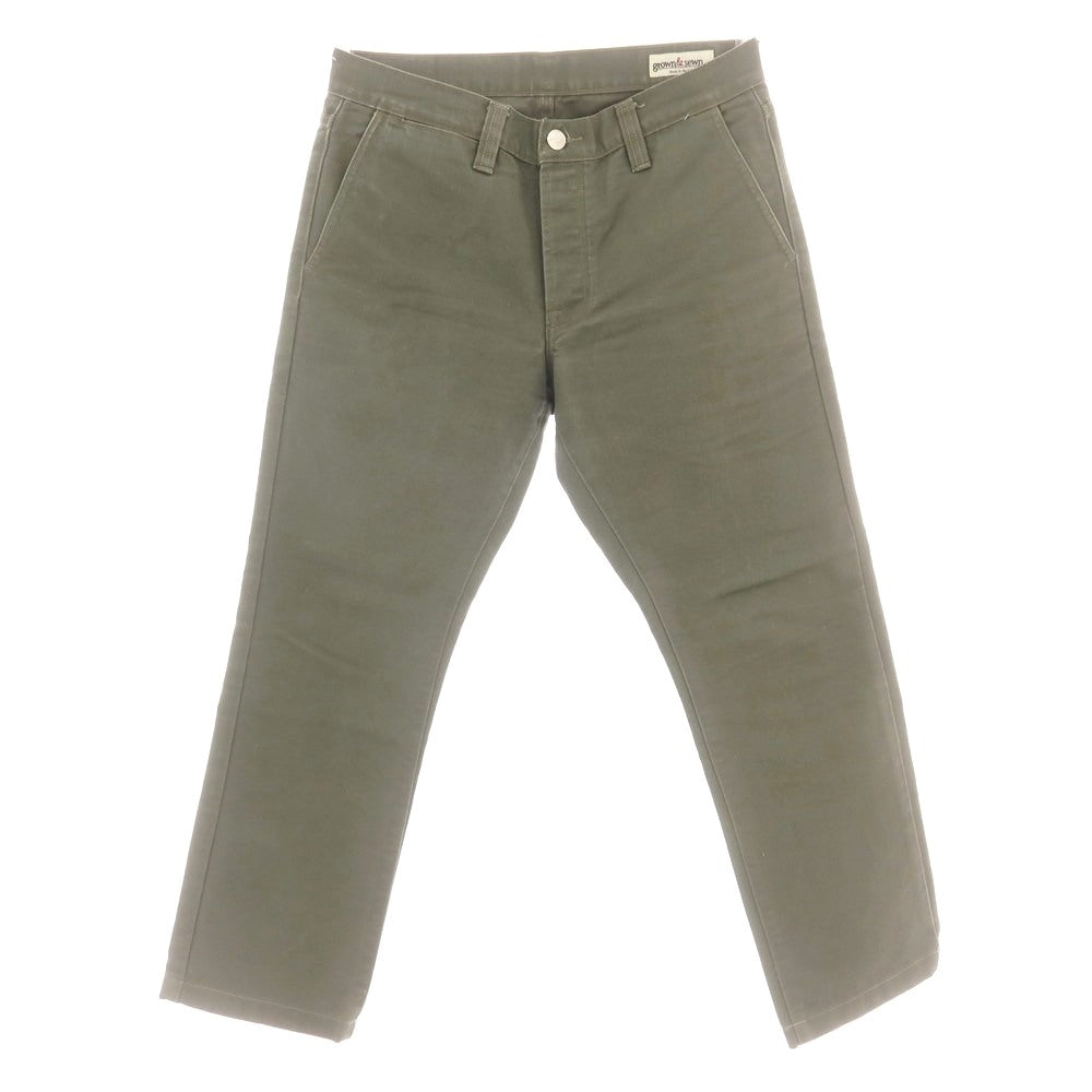 【中古】グロウンアンドソーン grown&sewn コットン ワークパンツ カーキオリーブ【 31 】【 状態ランクB 】【 メンズ 】