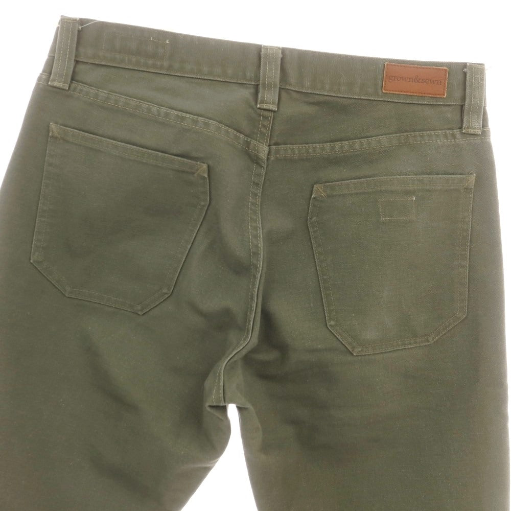 【中古】グロウンアンドソーン grown&sewn コットン ワークパンツ カーキオリーブ【 31 】【 状態ランクB 】【 メンズ 】