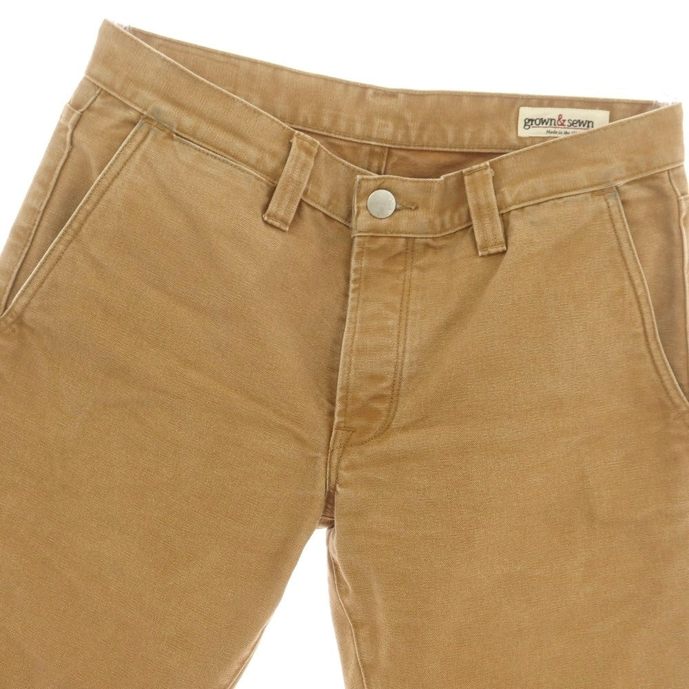 【中古】グロウンアンドソーン grown&sewn コットン ワークパンツ キャメル【 31 】【 状態ランクC 】【 メンズ 】