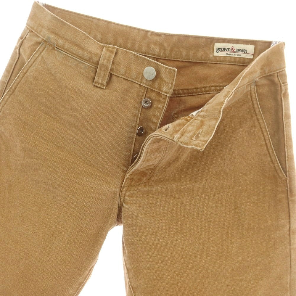 【中古】グロウンアンドソーン grown&sewn コットン ワークパンツ キャメル【 31 】【 状態ランクC 】【 メンズ 】