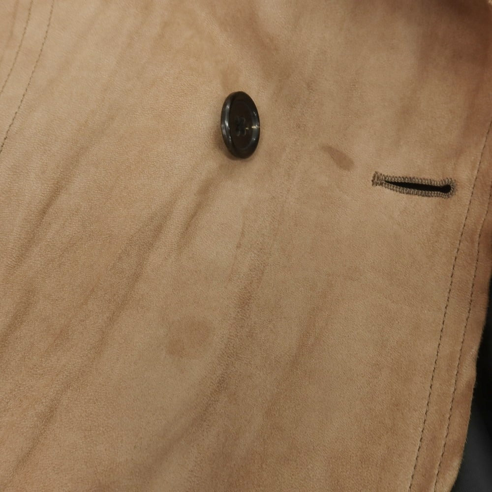 【中古】ゴーサンゴーイチプールオム 5351 POUR LES HOMMES ゴートレザー ウォッシャブル トレンチコート ブラウンベージュ【 3 】【 状態ランクC 】【 メンズ 】