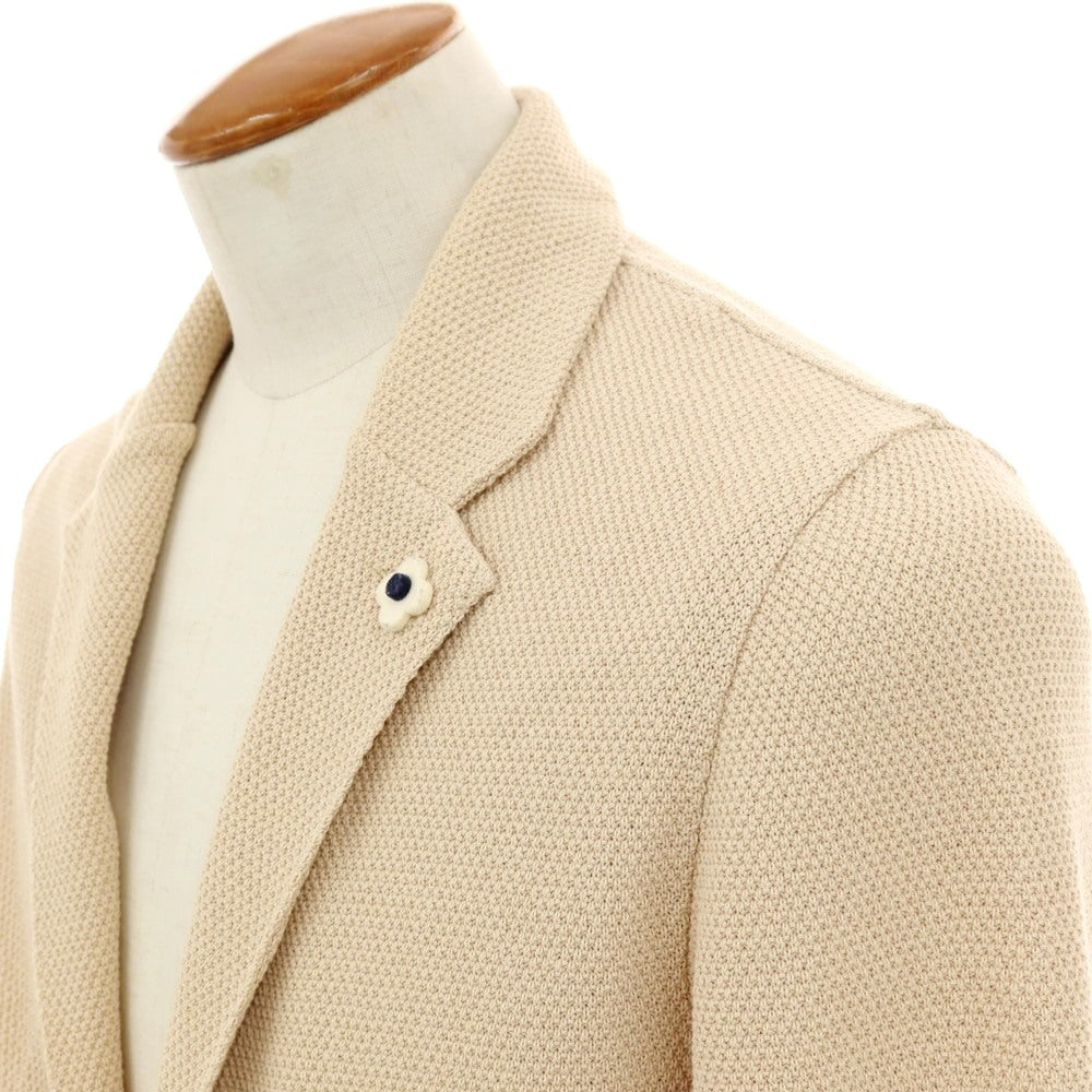 【中古】ラルディーニ LARDINI コットン 2B ニットジャケット ベージュ【サイズM】【 状態ランクB 】【 メンズ 】