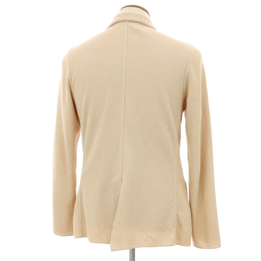 【中古】ラルディーニ LARDINI コットン 2B ニットジャケット ベージュ【サイズM】【 状態ランクB 】【 メンズ 】