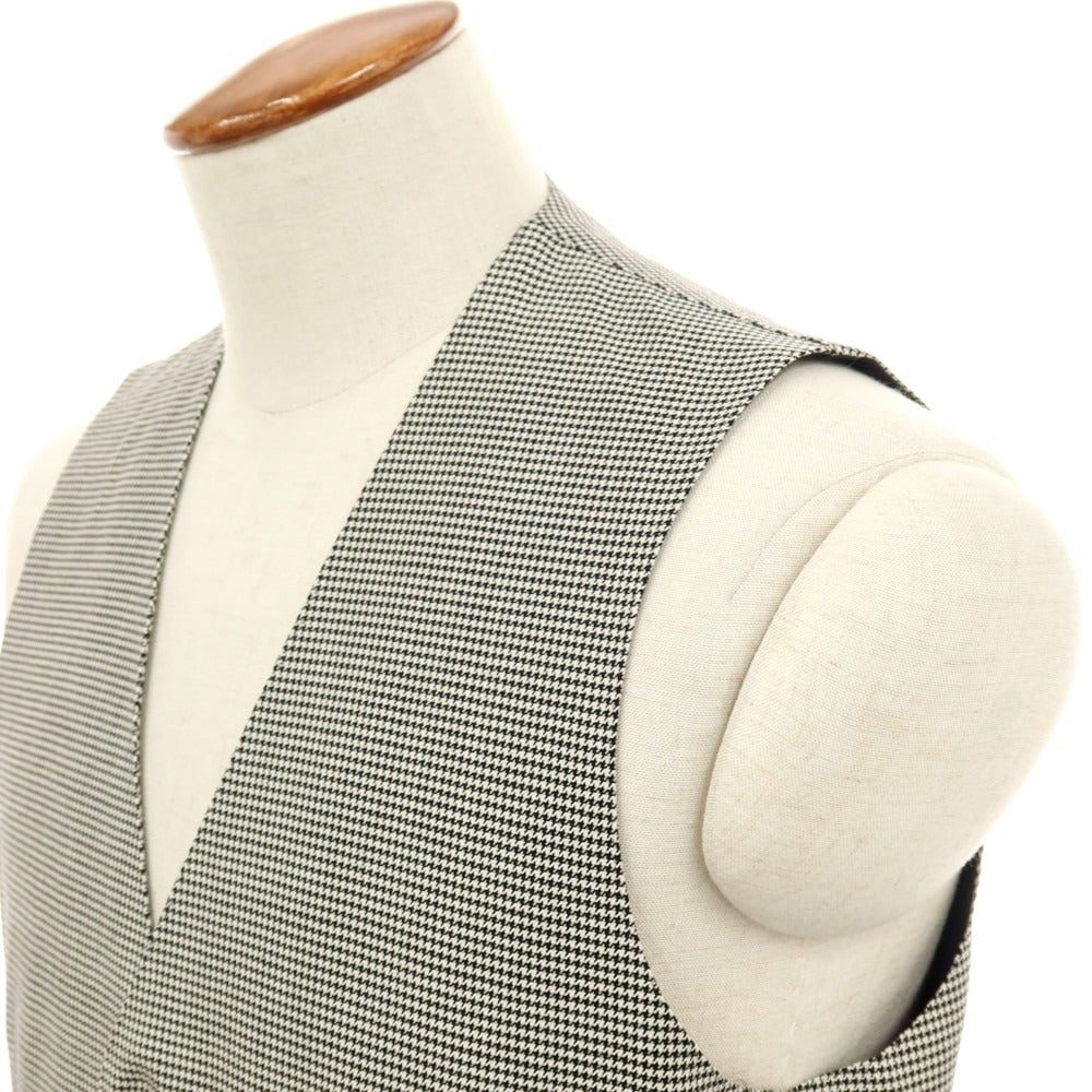 【中古】トゥモローランド TOMORROWLAND ウールシルク ハウンドトゥース ドレス系ジレ ベスト ホワイトxブラック【サイズ48】【 状態ランクB 】【 メンズ 】