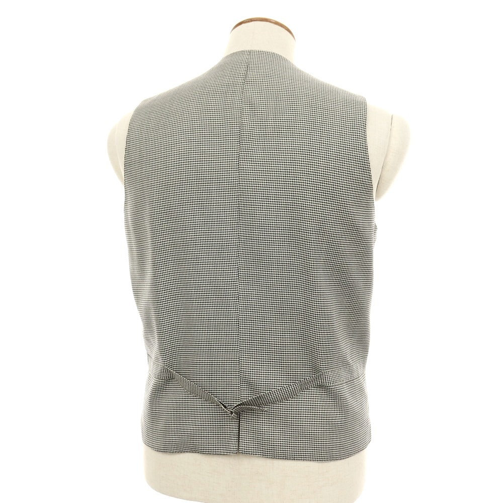 【中古】トゥモローランド TOMORROWLAND ウールシルク ハウンドトゥース ドレス系ジレ ベスト ホワイトxブラック【サイズ48】【 状態ランクB 】【 メンズ 】