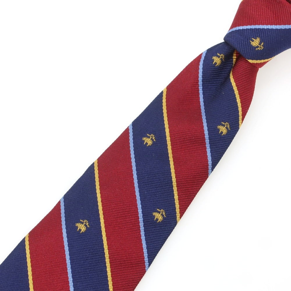 【中古】ブルックスブラザーズ Brooks Brothers シルク ストライプ柄ネクタイ ワインレッドxネイビー【 状態ランクB 】【 メンズ 】