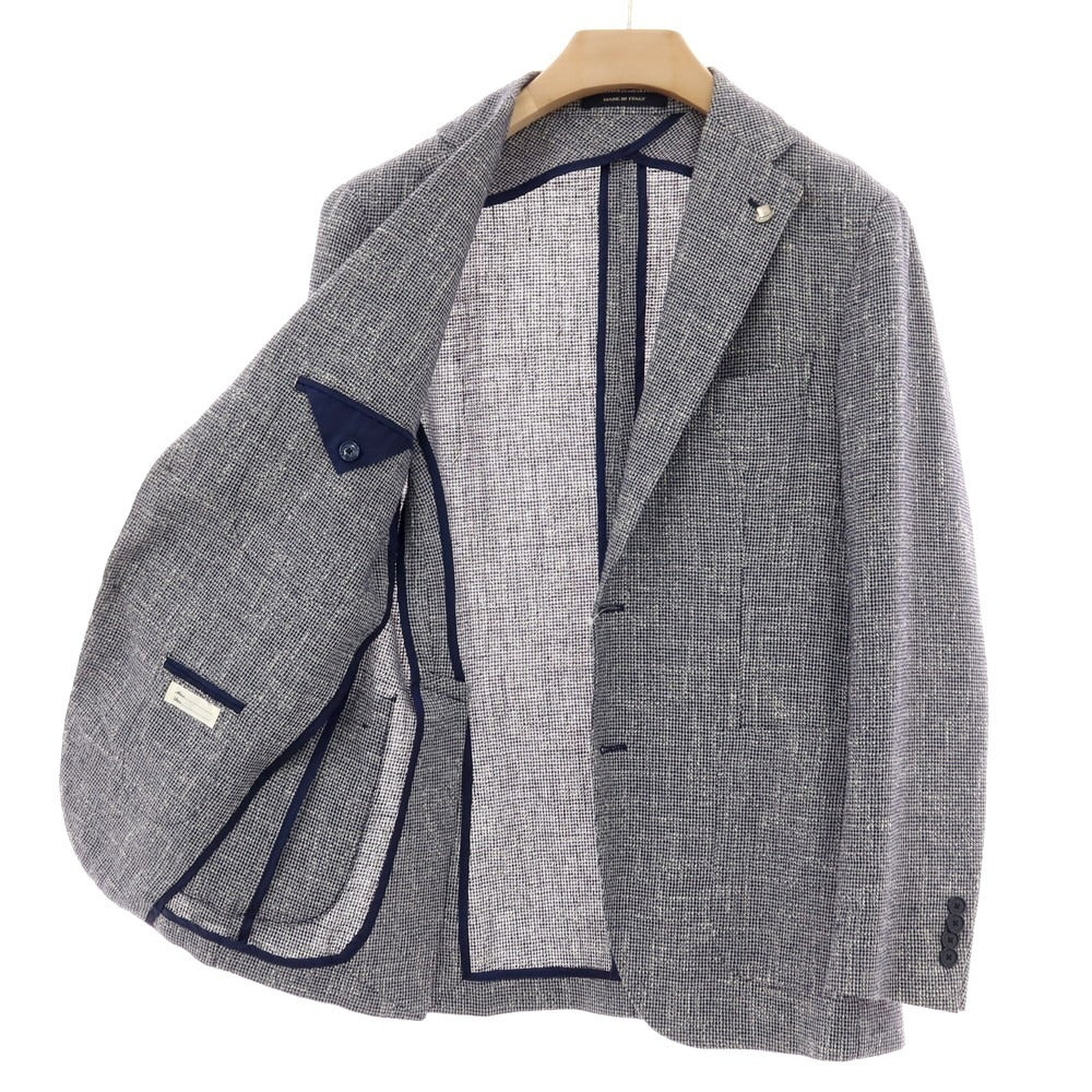 【中古】タリアトーレ TAGLIATORE コットンリネンアクリルナイロン 2B テーラードジャケット ネイビー【サイズ48】【 状態ランクC 】【 メンズ 】