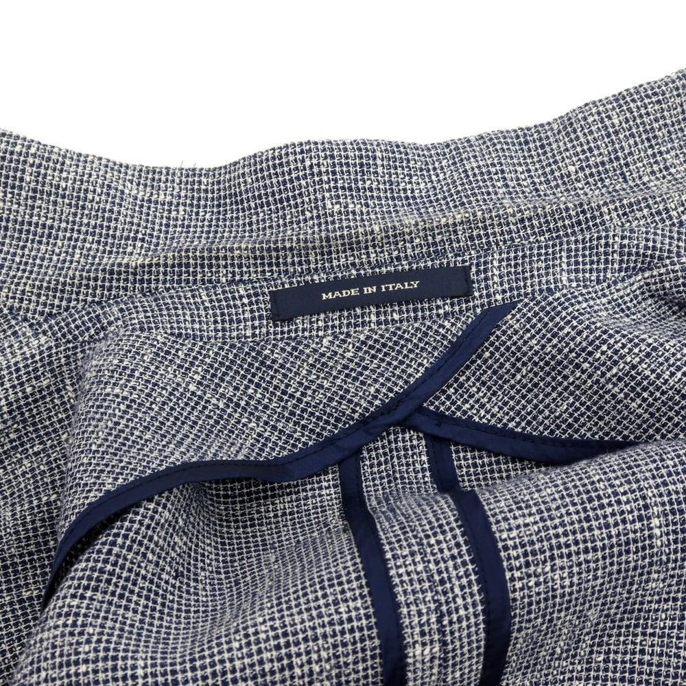 【中古】タリアトーレ TAGLIATORE コットンリネンアクリルナイロン 2B テーラードジャケット ネイビー【サイズ48】【 状態ランクC 】【 メンズ 】