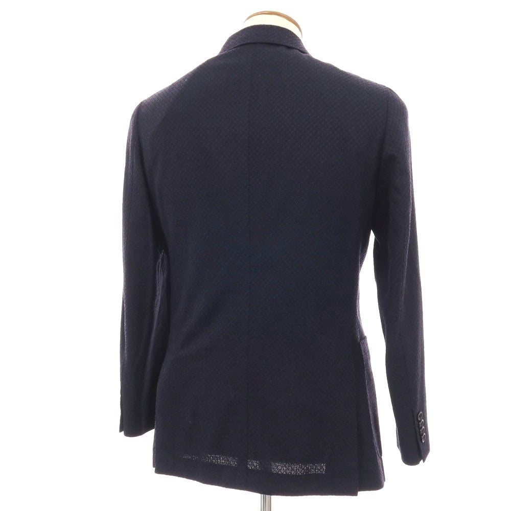 【中古】ラ クレスタ デ ドラゴーネ la cresta del DRAGONE ウールコットンナイロン ダブル6B テーラードジャケット ブラック【サイズ48】【 状態ランクA 】【 メンズ 】