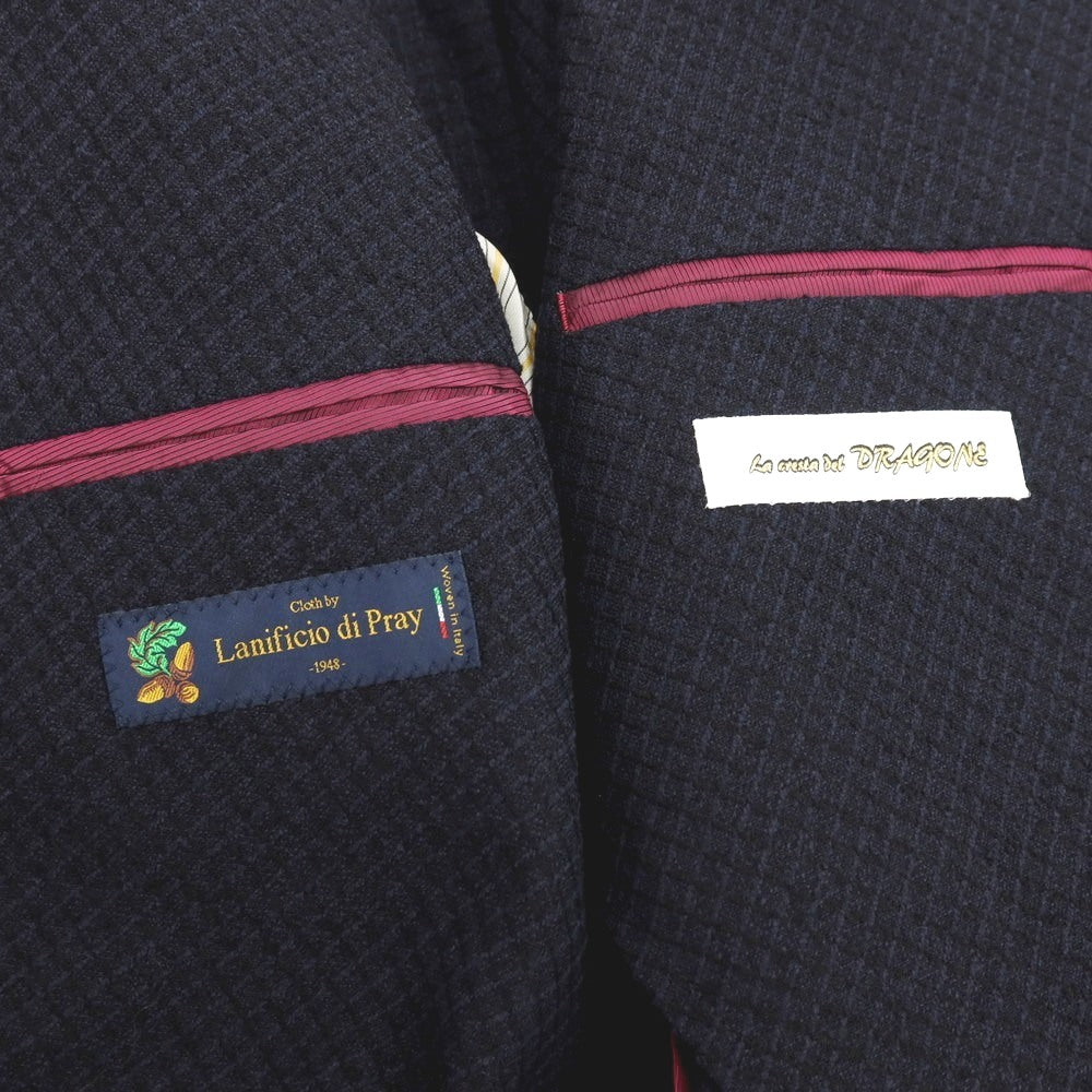 【中古】ラ クレスタ デ ドラゴーネ la cresta del DRAGONE ウールコットンナイロン ダブル6B テーラードジャケット ブラック【サイズ48】【 状態ランクA 】【 メンズ 】