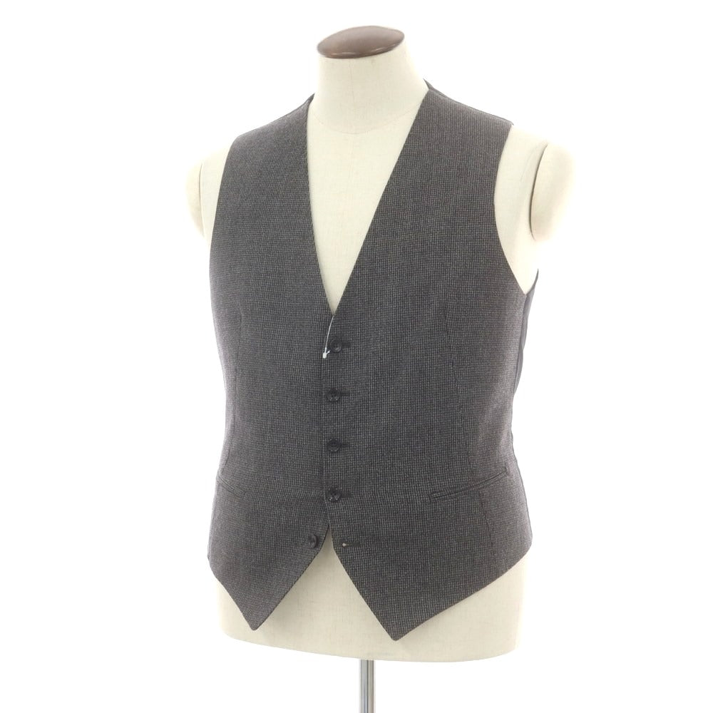 【中古】タリアトーレ TAGLIATORE ウール チェック ドレス系ジレ ベスト グレーxホワイト【 50 】【 状態ランクA 】【 メンズ 】