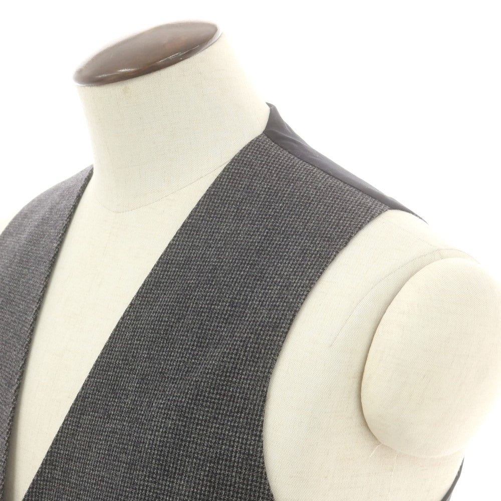 【中古】タリアトーレ TAGLIATORE ウール チェック ドレス系ジレ ベスト グレーxホワイト【 50 】【 状態ランクA 】【 メンズ 】