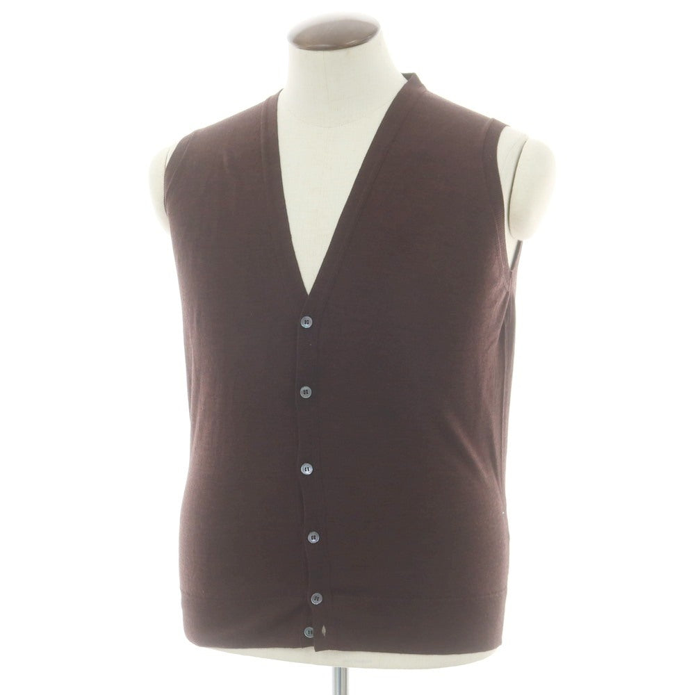 【中古】ジョンスメドレー JOHN SMEDLEY ハイゲージ ウール ニットベスト ブラウン【 L 】【 状態ランクB 】【 メンズ 】