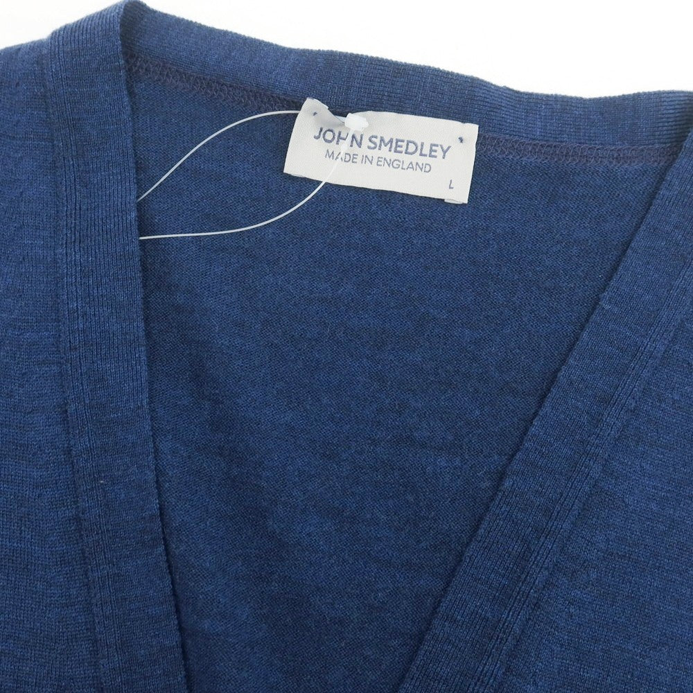 【中古】ジョンスメドレー JOHN SMEDLEY ハイゲージ ウール ニットベスト ブルーネイビー【 L 】【 状態ランクB 】【 メンズ 】