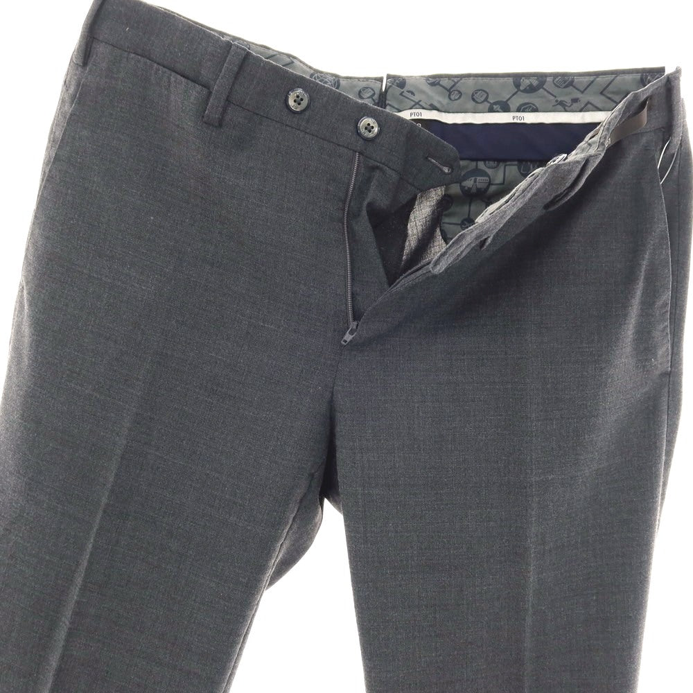 【中古】ピーティーゼロウーノ PT01 TRAVELLER ストレッチ ポリエステルウール ドレススラックスパンツ グレー【サイズ48】【 状態ランクB 】【 メンズ 】