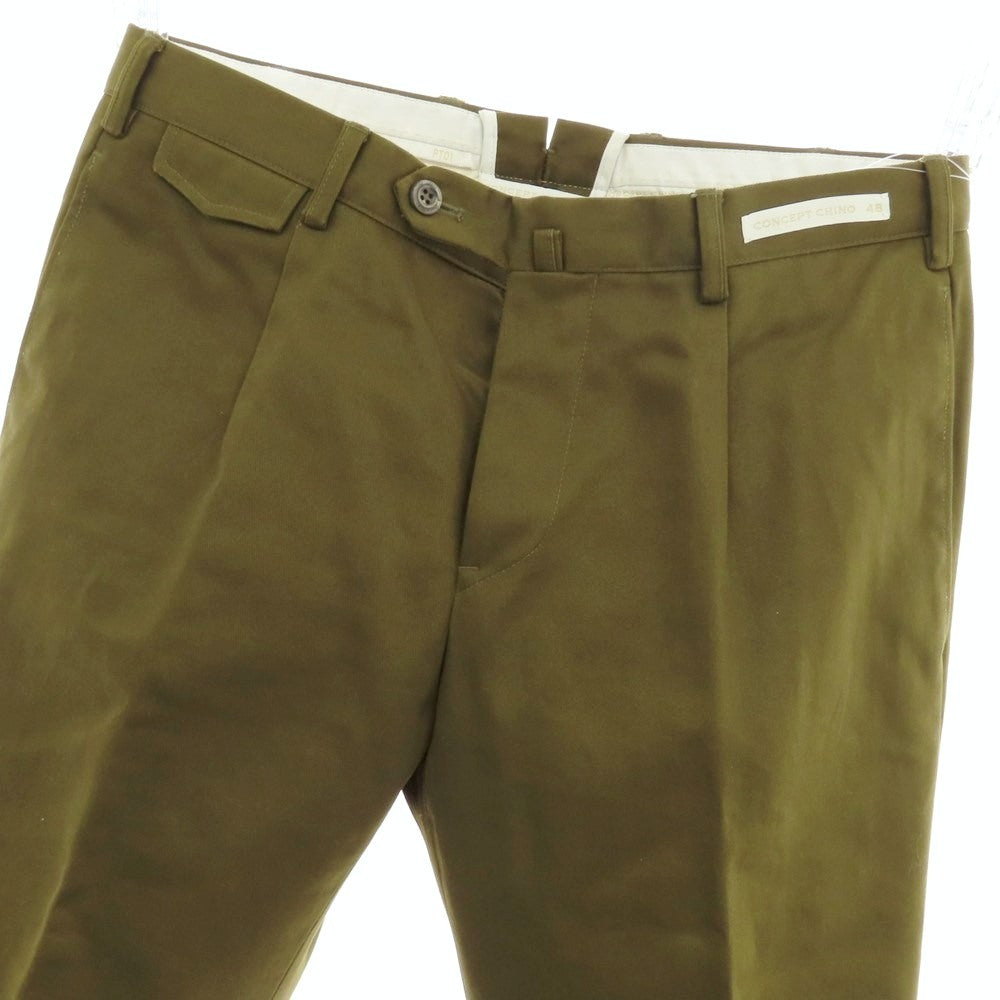 【中古】ピーティーゼロウーノ PT01 CAPITAL CHINO コットン カジュアルスラックスパンツ オリーブ【 48 】【 状態ランクB 】【 メンズ 】