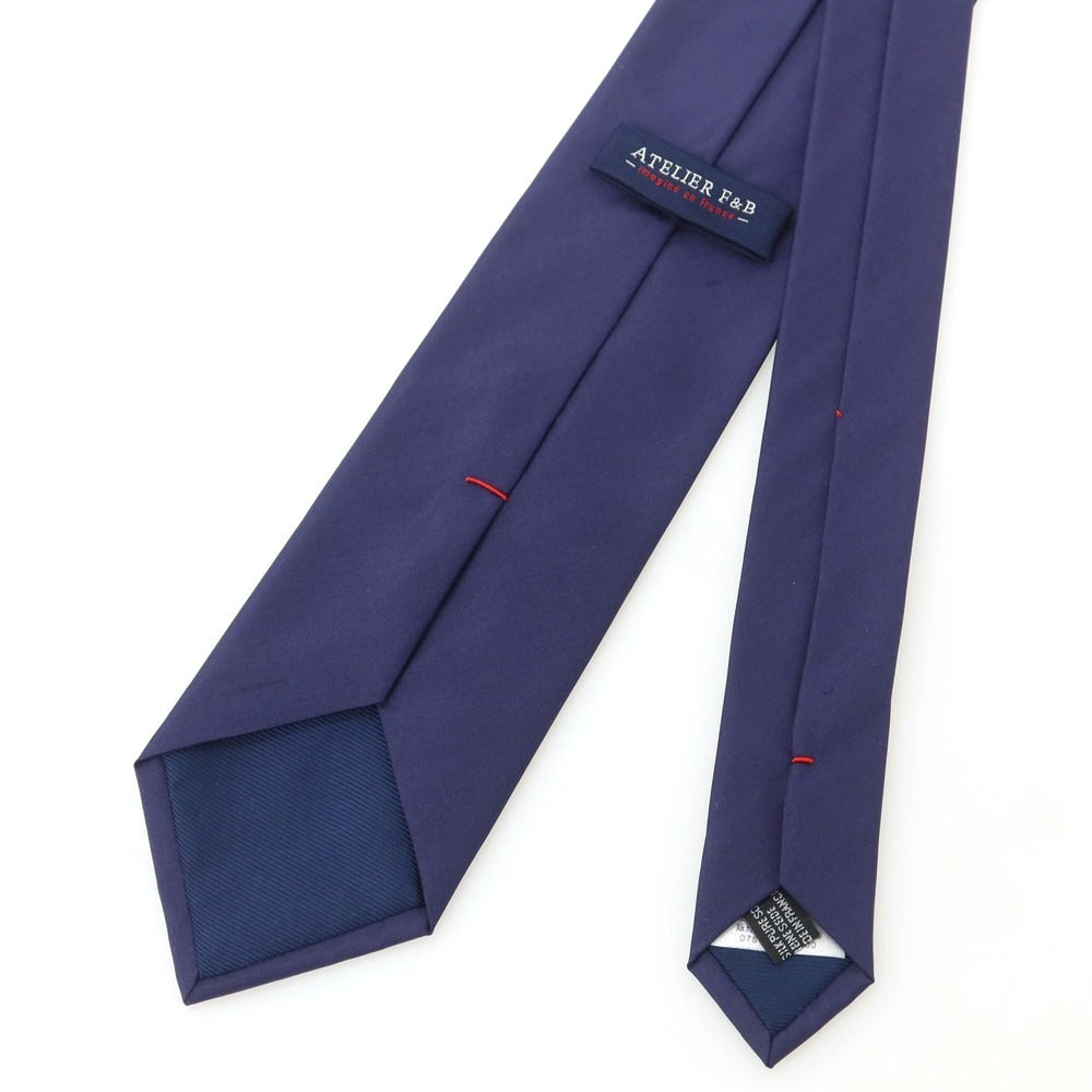 【中古】アトリエ エフアンドビー ATERIER F&B シルク 無地ネクタイ パープル【 状態ランクB 】【 メンズ 】