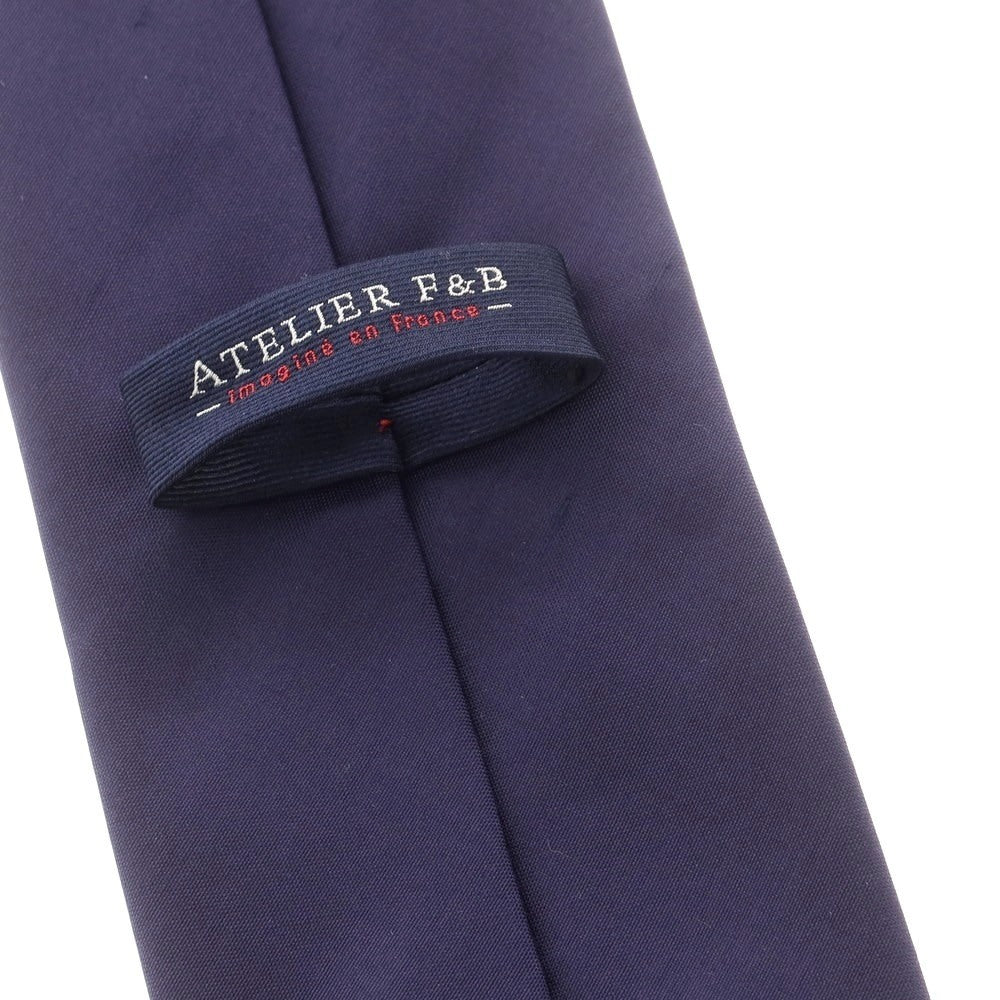 【中古】アトリエ エフアンドビー ATERIER F&B シルク 無地ネクタイ パープル【 状態ランクB 】【 メンズ 】