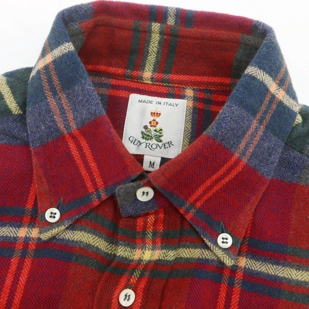【中古】ギローバー GUY ROVER チェック ボタンダウンネルシャツ レッドxグレー【 M 】【 状態ランクB 】【 メンズ 】
