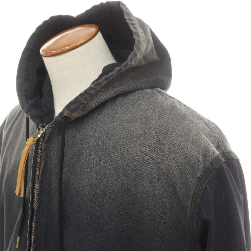 【中古】コッキ KOHKI ダブルジップ フーデッド ワークジャケット ブラックxネイビー【 2 】【 状態ランクB 】【 メンズ 】