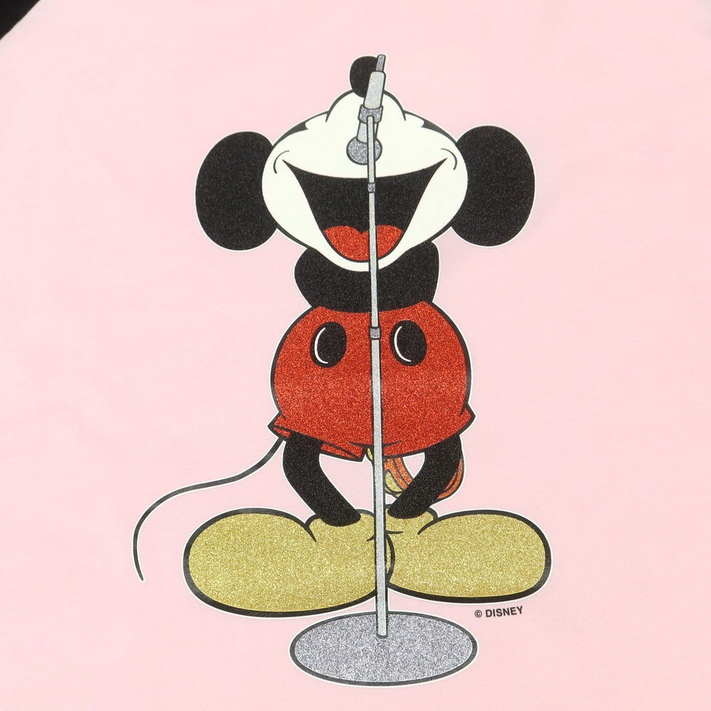 【中古】シュプリーム Supreme × Number (N)ine、Mickey Mouse 2025年秋冬 Raglan L/S Top 長袖Tシャツ ピンクxブラック【 XL 】【 状態ランクA 】【 メンズ 】