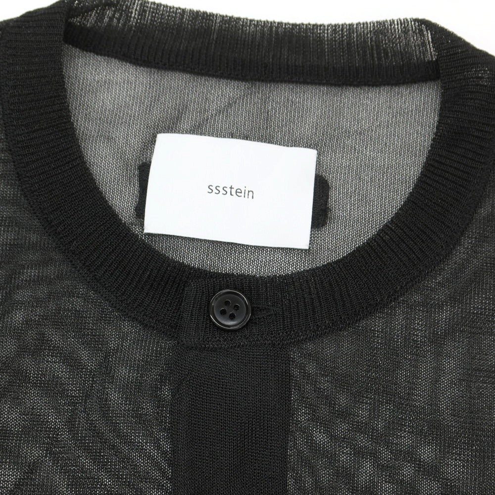 【中古】シュタイン ssstein ナイロンポリエステル シースルーニット カーディガン ブラック【 M 】【 状態ランクB 】【 メンズ 】