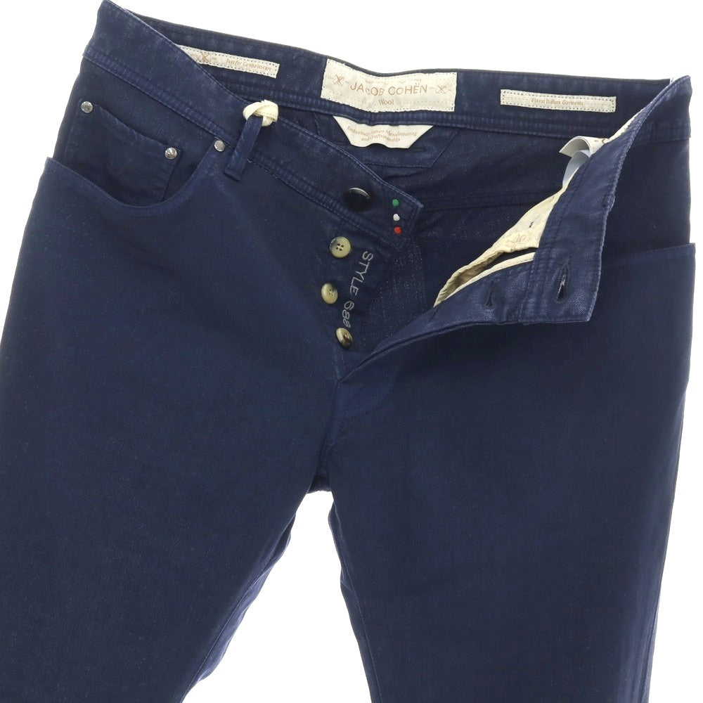 【中古】ヤコブコーエン JACOB COHEN J688 WOOL B COMF ストレッチ ウール 5ポケットパンツ ネイビー【サイズ32】【 状態ランクA 】【 メンズ 】