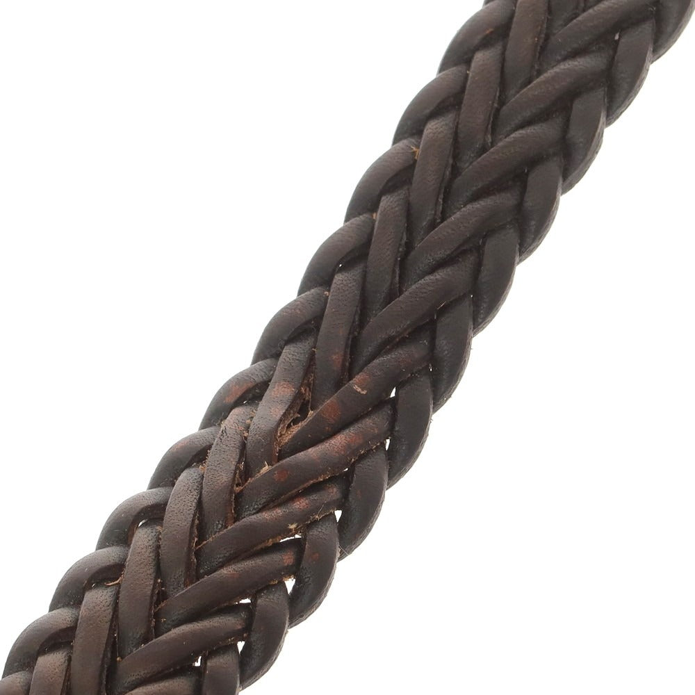 【中古】ビームスプラス BEAMS PLUS レザー メッシュベルト ダークブラウンxゴールド【 34 】【 状態ランクB 】【 メンズ 】